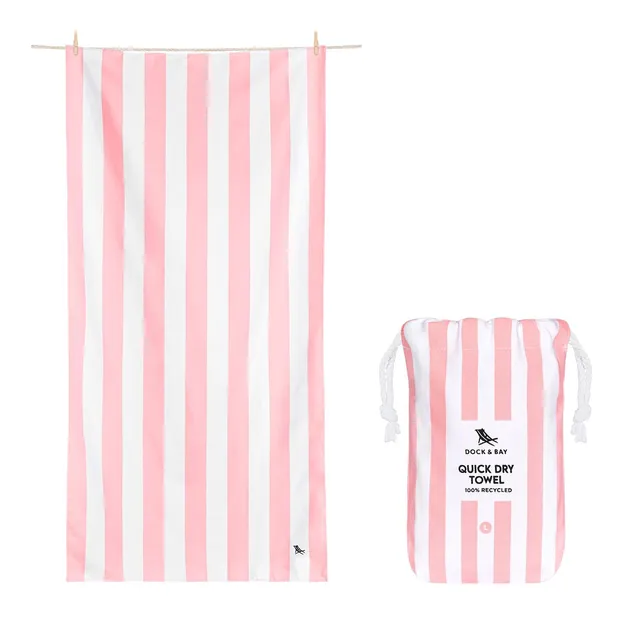 dock-bay-quick-dry-towel-malibu-pink-serviette-de-plage-rose-microfibre-recycl-e image 1