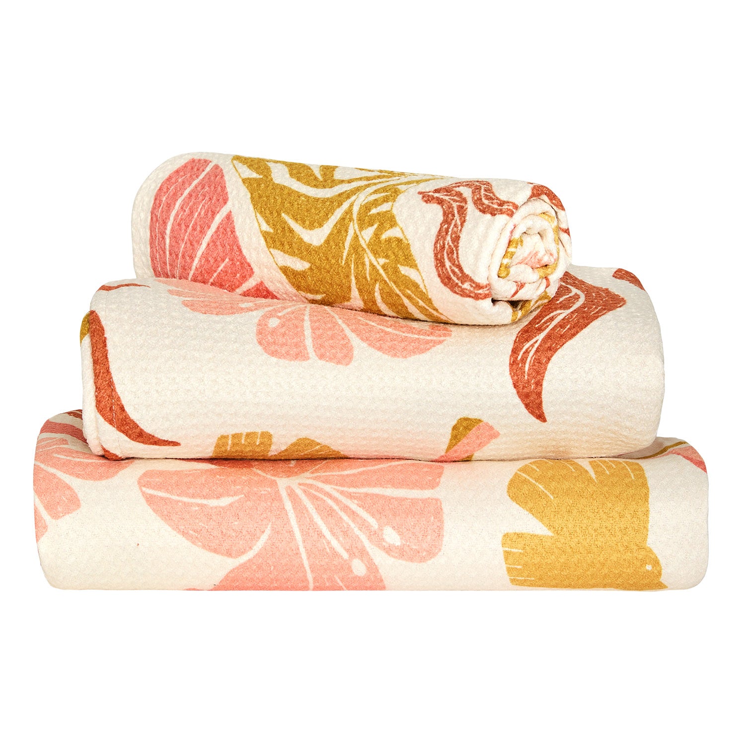 dock-bay-quick-dry-bath-towel-tiger-palm-lot-de-3-serviettes-de-bain-gaufr-es-en image 2