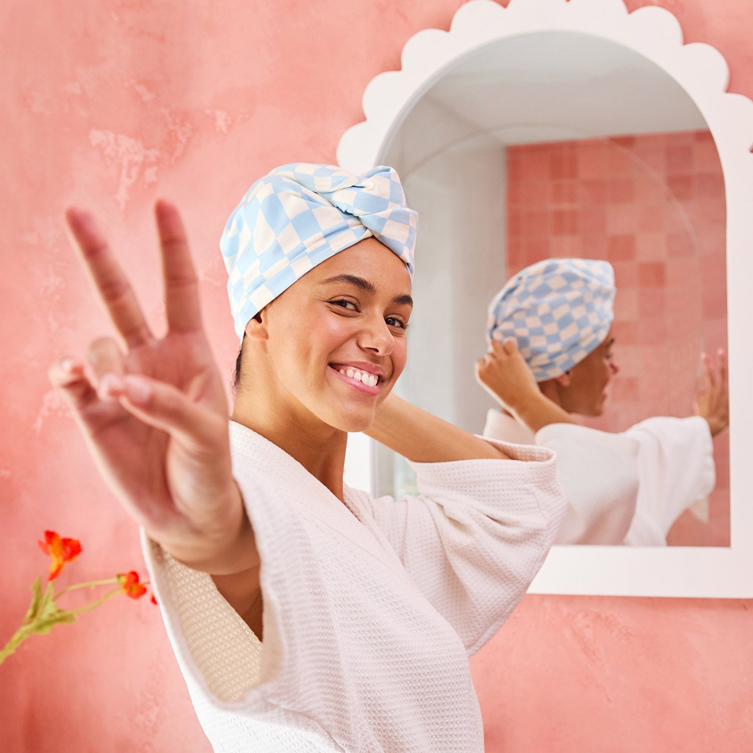 dock-bay-hair-wrap-surf-check-turban-microfibre-recycl-dryq-pour-cheveux-s-chage image 3