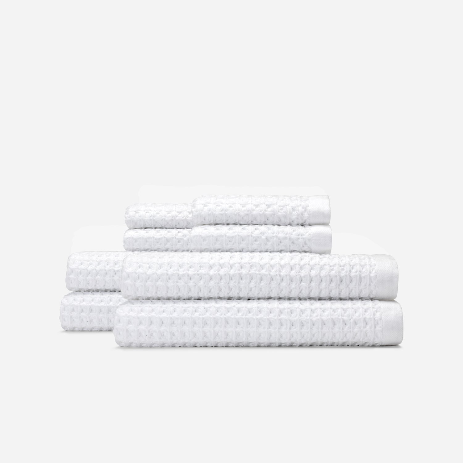 slowtide-guild-waffle-bath-towel-bundle-4-4-white-lot-de-4-serviettes-de-bain-et image 1