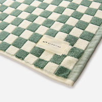 slowtide-mate-bath-mat-sage-tapis-de-bain-coton-1000-gsm-motif-damier-60-x-90-cm image 2